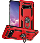 Yiakeng Coque pour Samsung Galaxy S10, Silicone Antichoc Défense Bumper Armure Housse Etui pour Samsung Galaxy S10 (Rouge)