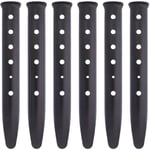 6 st Tältpinnar Metall Heavy Duty Sandpinnar Snötältpinnar U-formade Campingpinnar Aluminium Markpinnar Tältnaglar för Camping Picknick Strand Black
