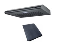 Cookology VISOR600BK 60cm Visor Cooker Hood Extractor Fan in Black & Filter