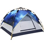 Nuokix Camping Tent, Camping Tent Immediate Automatic Pop Up Waterproof Hydraulic Tent 3-4 People Thicken Rainproof Lightweight Dome Tent