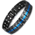 Magnetiskt armband för män, armband i titanstål med magnetiska länkar för män, ultratåligt magnetarmband med dubbla rader