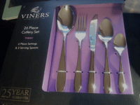 Viners Tabac 26 Piece Cutlery Set. 6 place settings & 2 Serving Spoons.Fast post