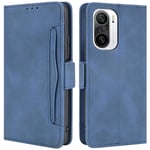 HualuBro Xiaomi Poco F3 5G Case, Magnetic Full Body Protection Shockproof Flip Leather Wallet Case Cover with Card Holder for Xiaomi Poco F3 5G Phone Case (Blue)