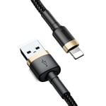 Baseus Cafule USB-A til Lightning Kabel Q.C 3.0, 2A, 3m - Gull/Svart