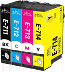 4 NON-OEM INK CARTRIDGES TO REPLACE EPSON T0711, T0712, T0713, T0714 (T0715)