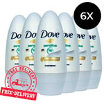 6 x Dove Sensitive Fragrance Free Anti-Perspirant Roll On 50ml