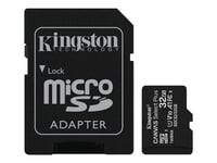 Kingston Canvas Select Plus - Carte mémoire flash (adaptateur microSDHC - SD inclus(e)) - 32 Go - A1 / Video Class V10 / UHS Class 1 / Class10 - microSDHC UHS-I (pack de 3)