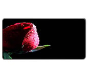 Morain Grand Tapis de Souris de Jeu (30 × 27,5 × 0,3 cm) avec Bords Cousus, Tapis de Souris étendu, Base en Caoutchouc Naturel antidérapant, Durable, Tapis de Clavier Lavable, Fleur 20