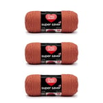 Red Heart Super Saver Coral Yarn Lot de 3 paquets de 198 g – Acrylique – 4 moyens (peignés) – 364 m – Tricotage/crochet