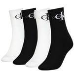 Calvin Klein Strumpor 4P Monogram Socks Gift Box Svart/Vit One Size Dam