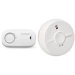 FireAngel FA3313 Carbon Monoxide Detector and Alarm with 1 Year Replaceable Batteries (Replacement for FireAngel CO-9B) & SB1-TP-R Smoke Alarm, 2 Pack, White