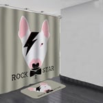 Rock Star Style Waterproof Bathroom Shower Curtain Mat Non-slip 165*180