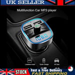 5.0 FM Modulator Transmitter Smart Voice Navigation MP3 Player Fast Charging UK