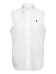 Cotton Oxford Sleeveless Shirt Tops Shirts Short-sleeved White Polo Ralph Lauren