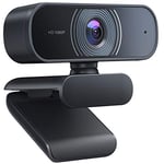 BEOEE Webcam, Webcam 1080p, Double Microphone stéréo, USB Plug & Play, Webcam HD PC Compatible avec Skype, Zoom, FaceTime, Youtube, PC, Mac, Ordinateur Portable