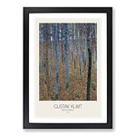 Big Box Art Beech Grove Forest with Border by Gustav Klimt Framed Wall Art Picture Print Ready to Hang, Black A2 (62 x 45 cm)