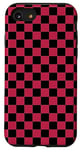 Coque pour iPhone SE (2020) / 7 / 8 Couleur de l'année 2023 Viva magenta et motif à carreaux noirs