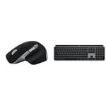Logitech MX Master 3S for Mac - Wireless Bluetooth Mouse with Ultra-fast Scrolling, Space Grey & MX Keys Advanced Wireless Illuminated Keyboard for Mac, Backlit LED Keys