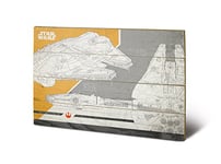 STAR WARS: The Last Jedi Millennium Falcon Plans Wooden Wall Art, Multi-Colour, 40 x 59 cm