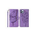 iPhone 15 Pro violetti perhonen suojakotelo
