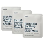 Klairs Rich Moist soothing sheet mask 3-pcs, 3 x 23 ml - 
