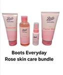 Boots Everyday Rose Face Facial Wash Moisturiser Facial Oil&Toner Pack Of 4