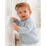 Dream in Blue Cardigan by DROPS Design - Baby Jakke Strikkeoppskrift s - 3/4 år