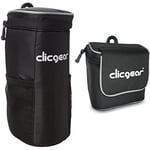 Clicgear Golf Trolley Cooler Tube Insulated Drinks Bag,Black & Golf Trolley Accessory Bag, Black/White, 6" x 3.5"