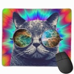 Color Cool Cat Mouse Pad with Stitched Edge Computer Mouse Pad with Non-Slip Rubber Base for Computers Laptop PC Gmaing Work Mouse Pad