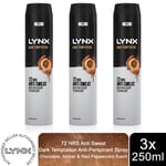 Lynx XXL Dark Temptation 72H Sweat Protection Anti-Perspirant Deodorant 3x250ml
