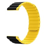 System-S Bracelet 20mm en Silicone Magnétique pour Samsung Galaxy Watch 5 4 Jaune, noir/jaune, Eine Grösse