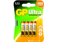 GP Batteries Ultra Alkaline AAA, Engangsbatteri, AAA, Alkaline, 1,5 V, 4 stk, Flerfarvet