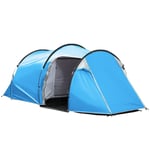 3 Man Camping Tent w/ 2 Rooms Porch Vents Rainfly Weather-Resistant