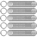 50-pack pärmringar 25 mm metall lösa blad bokringar nyckelringar