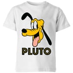 Disney Pluto Face Kids' T-Shirt - White - 11-12 Years