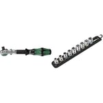 Wera 8000 B SB Zyklop Speed Multi-Function Ratchet, 3/8" x 199 mm, 05073261001 & Belt B 4 Zyklop Socket Set, 3/8" Drive, 9pc, 05003973001