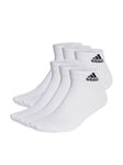 adidas Sportswear Cushioned Ankle Socks 6 Pairs - White/Black, White/Black, Size M, Men