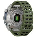 Garmin Fenix 8/E 47mm etc. Tvåfärgat klockarmband i silikon - Grön/Svart