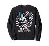 Clifton New Jersey 4th Of July USA American Flag Sweatshirt