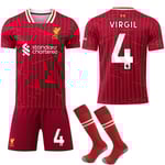 24-25 Ny Liverpool Hemmafotbollströja för Barn och Vuxna Storlek 4 VIRGIL-WELLNGS 28