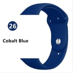 SQWK Strap For Apple Watch Band Silicone Pulseira Bracelet Watchband Apple Watch Iwatch Series 5 4 3 2 42mm or 44mm SM Cobalt blue