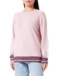 United Colors of Benetton Women's Jersey G/C M/L 10413M00I Long Sleeve Crew-Neck Sweater, Multicolored Pink and Purple 6C3, XS