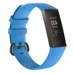 Fitbit Charge 3 / Charge 4 - Silikone armbånd str. L - Lyseblå