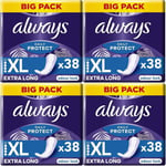 152 x Always Dailies Pantyliners Long / Ex Large Extra Protect - Lightly Scented