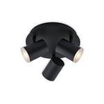 BRILONER - Spot de plafond, applique de salle de bains, lampe de salle de bains, plafonnier orientable, 3x LED/GU10, IP44, noir, 210x112mm (DxH)
