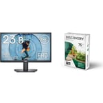 Dell SE2422HX 24 Inch Full HD (1920x1080) Monitor, 75Hz, VA, 5ms, AMD FreeSync, HDMI, VGA & Discovery 59908 A4 Value Office Paper - White [5 x 500 Sheets]