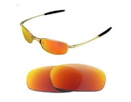 NEW POLARIZED CUSTOM FIRE RED LENS FOR OAKLEY SQUARE WIRE 2.0 SUNGLASSES