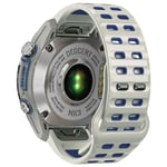 Garmin Fenix 8 47mm/7/6/6Pro etc. Tvåfärgat klockarmband i silikon - Grå/Blå