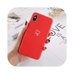 Colorful Love Heart Phone Case For iPhone 11 Pro X XR XS Max SE 2020 6 6S 7 8 Plus 5 SE Candy Color Soft TPU Back Cover-Red-For iPhone 7