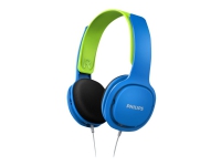 Philips Kids SHK2000BL - Hörlurar - på örat - kabelansluten - 3,5 mm kontakt - ljudisolerande - blå, grön